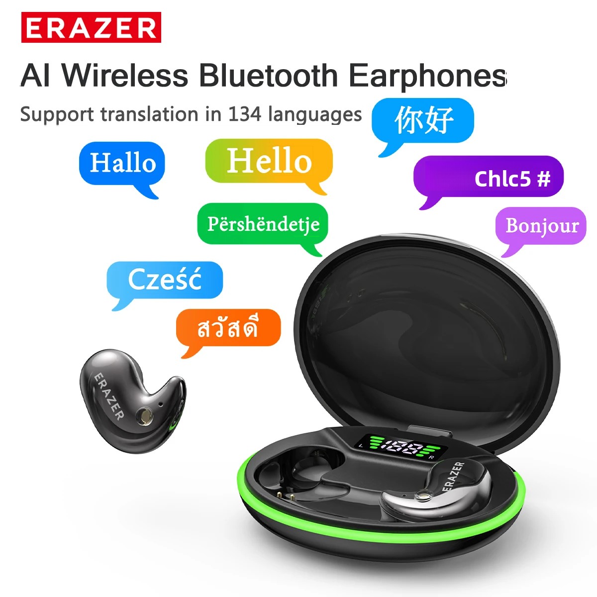 Earbuds Charging Case - EARZER XF58 インイヤー型Bluetoothヘッドホン マイク付き 翻訳機能搭載イヤホン TWS