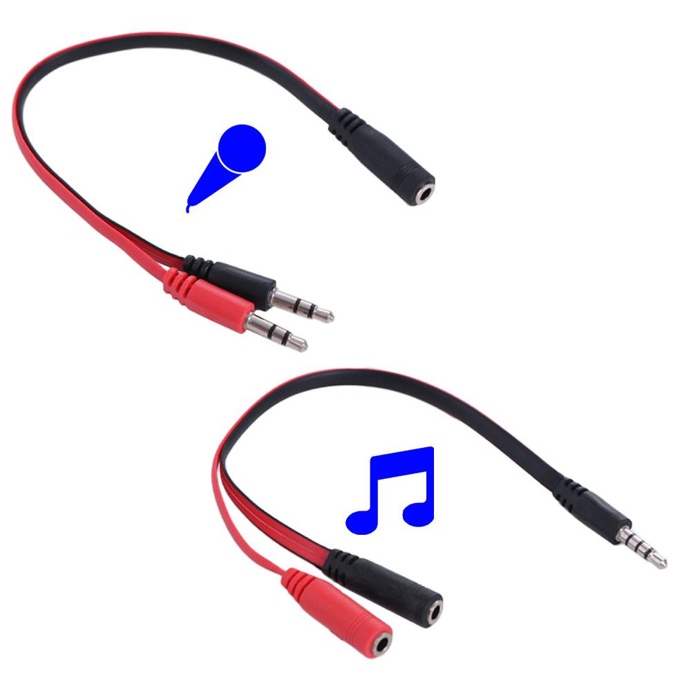 Earphone Splitter Jack - ヘッドホン用オーディオスプリッターケーブル,1オスから2メス,3.5ジャック,アダプターコード,PVC,ステレオ,ヘッドホン,コンピューター