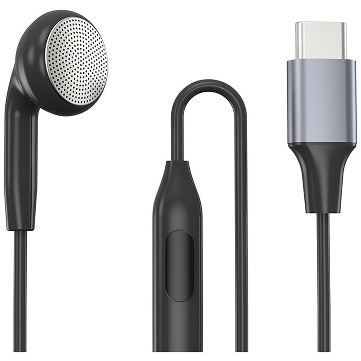 Wired Earphone Mic - DT75BG タイプC シングルイヤホン マイク付き、有線モノラルイヤホン インラインコントロール スリープヘッドホン