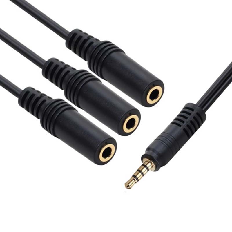 3.5mm 3ウェイポートAUXマルチヘッドホンイヤホンオー - Earphone Splitter Jack のレビューと価格
