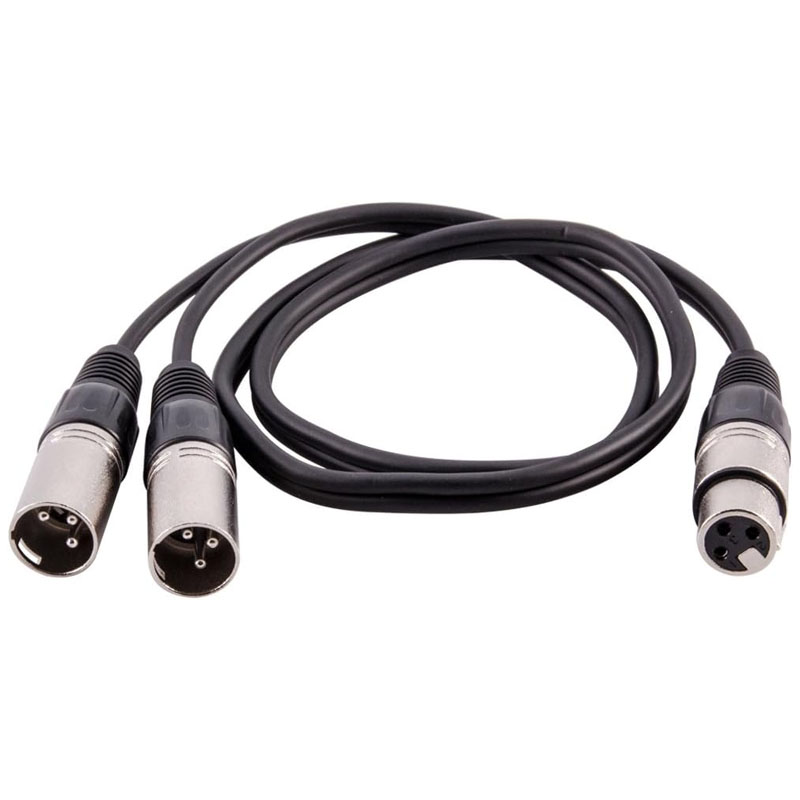 XLRスプリッターケーブル 3ピンメス-デュアルオスYアダプ - Audio Splitter Y のレビューと価格