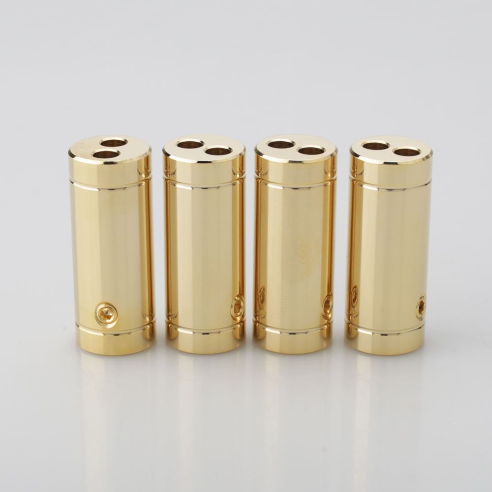 4 個のクロム/金メッキスピーカーケーブルオーディオケーブル - Audio Splitter Y のレビューと価格