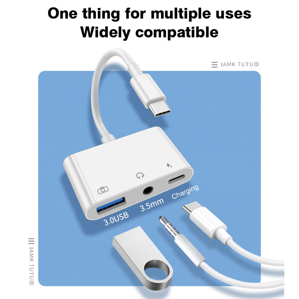 3 in 1 Type C - 3.5mmジャックイヤホンオ - Earphone Splitter Jack のレビューと価格